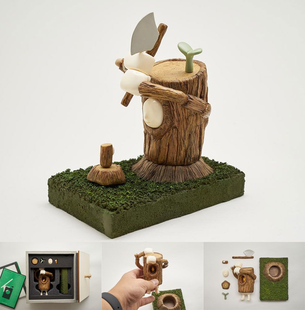 Heuicheon's "WoodCutting Wood" resin art multiple... is AWESOME